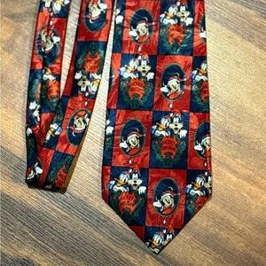 Vintage Christmas Disney Mickey Unlimited Red  Blue Tie Mickey Donald Goofy